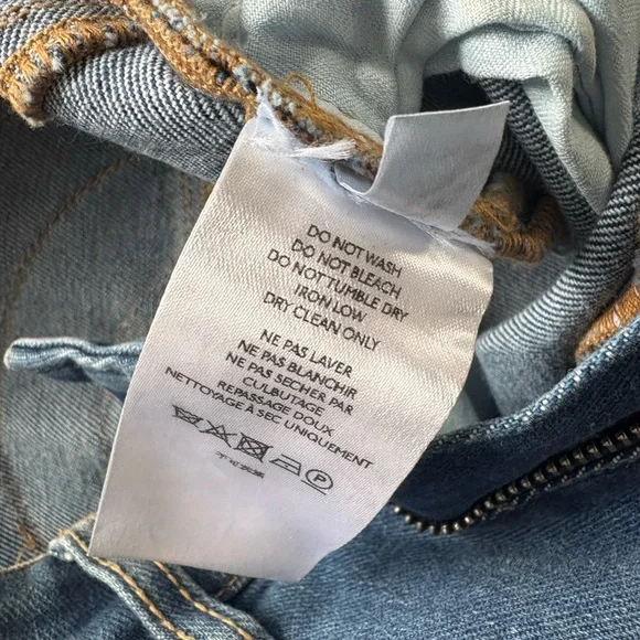 FREE PEOPLE We The Free Blue Flare & Wide Leg Jeans RAINBOW 🌈 booty - Picture 9 of 9